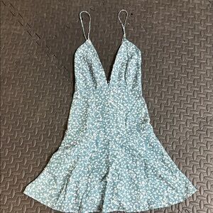 Floral Blue Sleeveless Dress